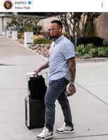 　遠征へ向かうマルドナド。パドレスのインスタグラム（ｐａｄｒｅｓ）より