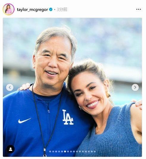 　ドジャース専属カメラマンのジョン・スーフー氏と。テイラー・マクレガーさんのインスタグラム（ｔａｙｌｏｒ＿ｍｃｇｒｅｇｏｒ）より 