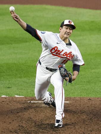 　ガーディアンズ戦に先発したオリオールズ・菅野（ゲッティ＝共同）