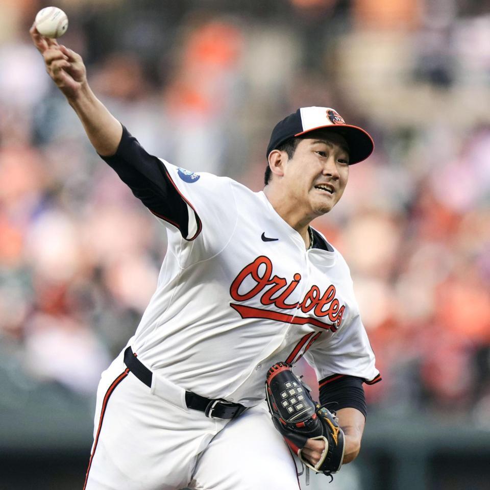 　ガーディアンズ戦に先発したオリオールズ・菅野（ＡＰ＝共同）