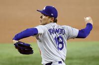 　レンジャーズ戦に先発したドジャース・山本（共同）