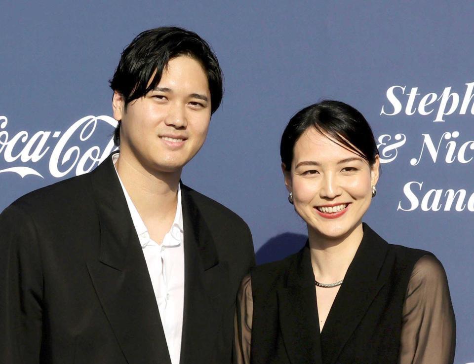 　チャリティーイベントに出席した大谷と妻真美子さん＝２０２４年５月（ゲッティ＝共同）
