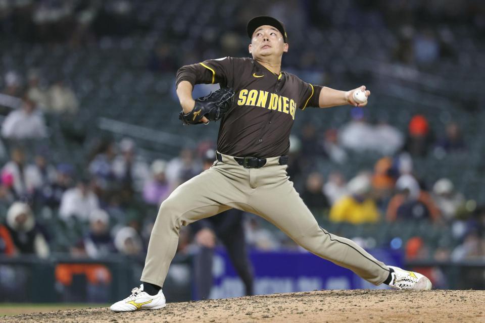 　タイガース戦の７回に登板したパドレス・松井（ゲッティ＝共同）