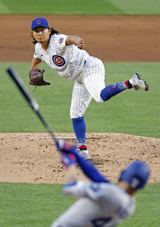 　ドジャース戦に先発したカブス・今永＝シカゴ（共同）