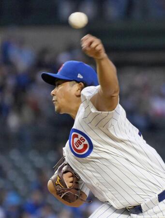 　ドジャース戦に先発したカブス・今永＝シカゴ（共同）