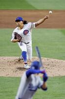 　ドジャース戦に先発したカブス・今永＝シカゴ（共同）