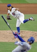 　ドジャース戦に先発したカブス・今永＝シカゴ（共同）