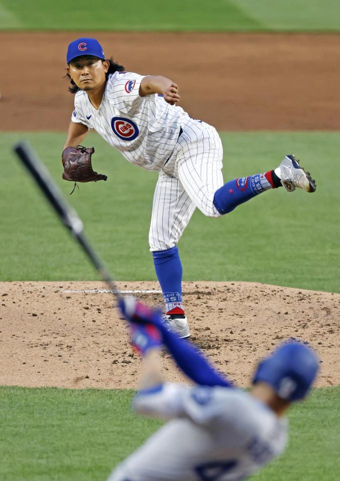 　ドジャース戦に先発したカブス・今永＝シカゴ（共同）