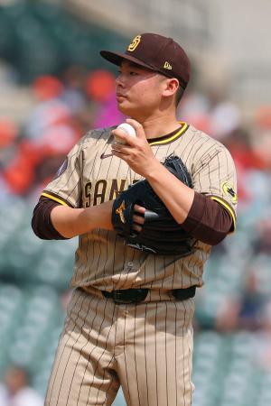 　タイガース戦の８回に登板し、１回２失点だったパドレス・松井＝デトロイト（ゲッティ＝共同）