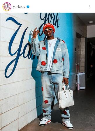 　球場入りしたジャズ。ヤンキースの公式インスタグラム（ｙａｎｋｅｅｓ）より