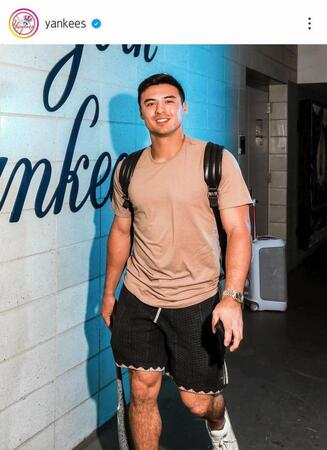 　球場入りしたボルピー。ヤンキースの公式インスタグラム（ｙａｎｋｅｅｓ）より