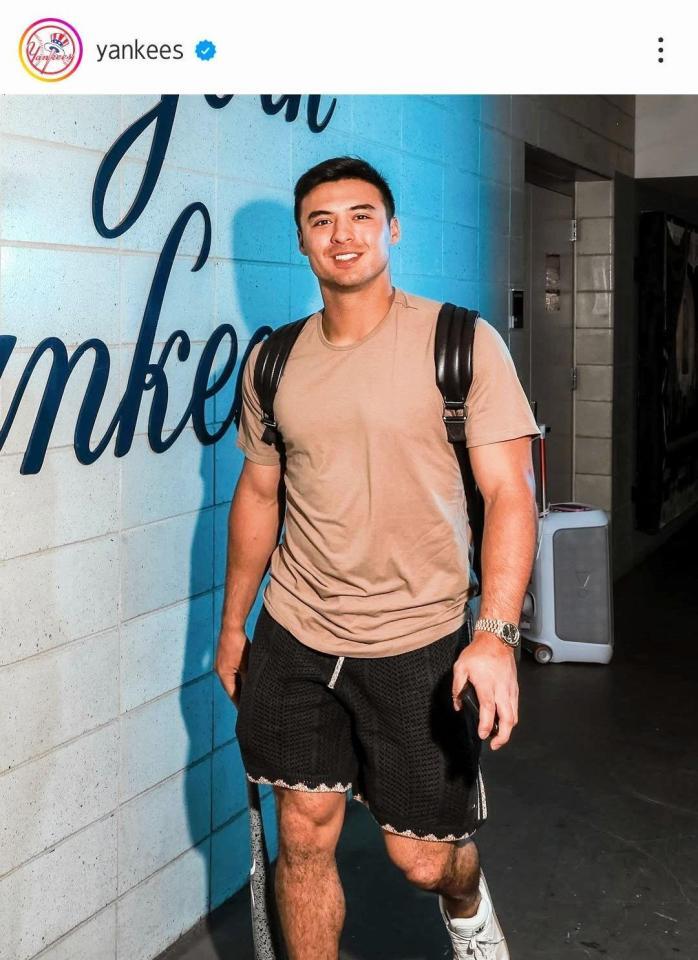 　球場入りしたボルピー。ヤンキースの公式インスタグラム（ｙａｎｋｅｅｓ）より