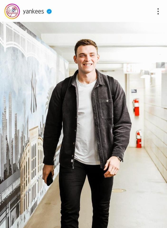 　球場入りしたベン・ライス。ヤンキースの公式インスタグラム（ｙａｎｋｅｅｓ）より