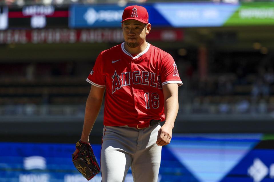 　ツインズ戦に先発し、２回０／３を９安打４失点で４敗目を喫した菊池（ゲッティ＝共同）