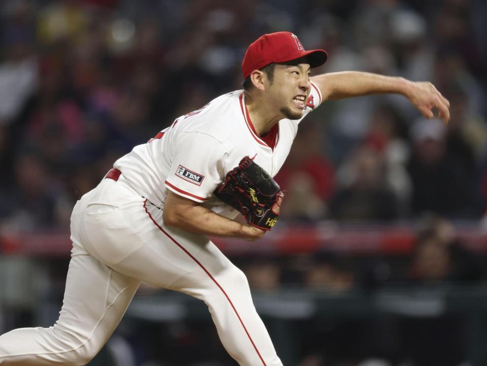 　先発した菊池。５回を５安打２失点で勝敗は付かなかった（共同）