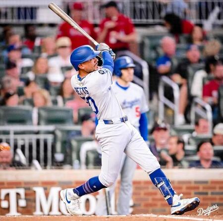 　六回、５号ソロを放ったベッツ（ロサンゼルス・ドジャース提供）