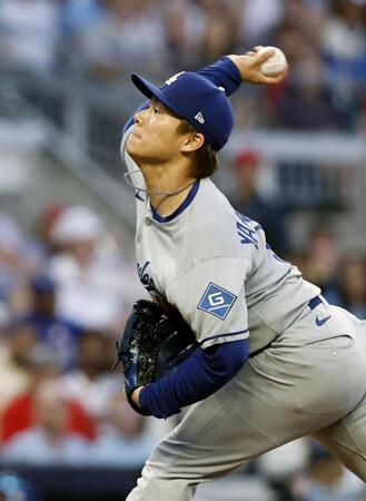 　ブレーブス戦に先発したドジャース・山本（共同）