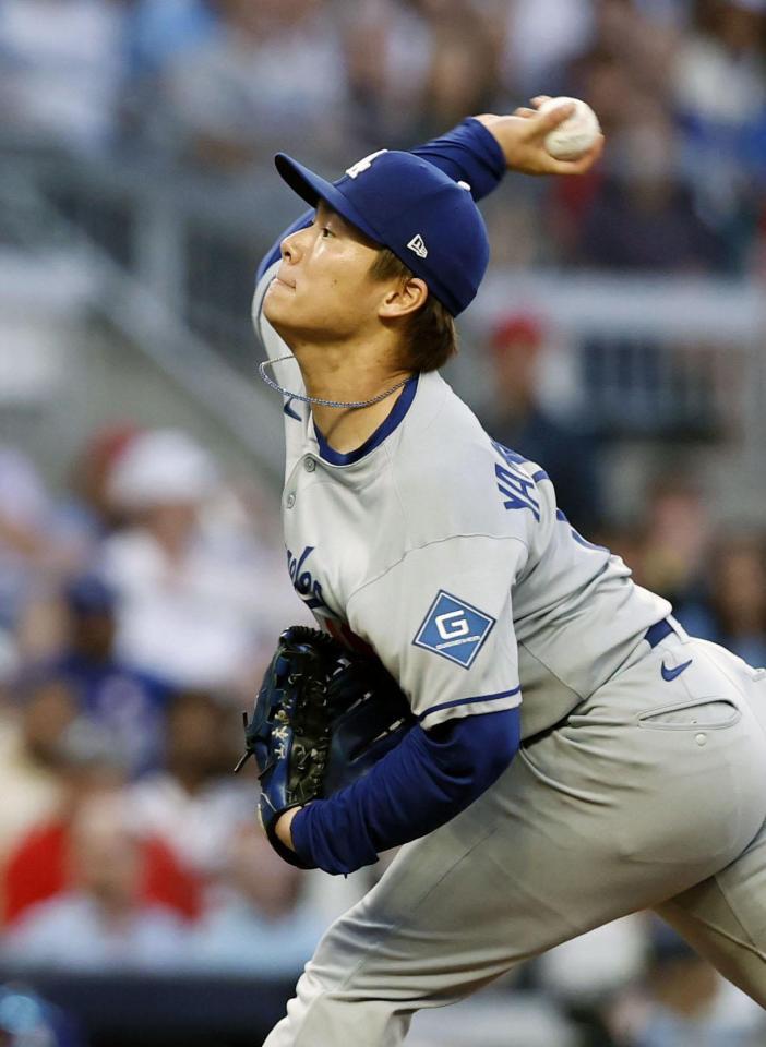 　ブレーブス戦に先発したドジャース・山本（共同）