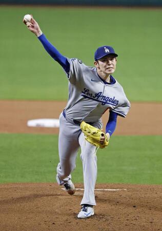 　ブレーブス戦に先発したドジャース・佐々木（共同）