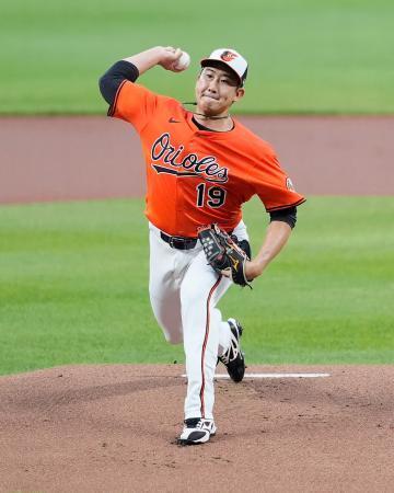 　ロイヤルズ戦に先発したオリオールズ・菅野＝ボルティモア（イマジンイメージズ・ロイター＝共同）