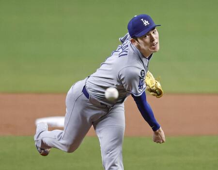 　ブレーブス戦に先発したドジャース・佐々木（共同）