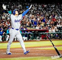 　９回、決勝３ランを放った大谷（ロサンゼルス・ドジャース提供）