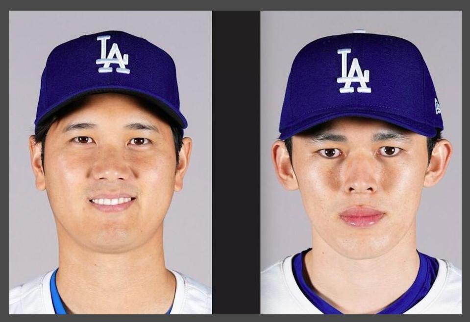 　大谷翔平（左）と佐々木朗希