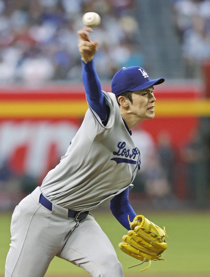 　ダイヤモンドバックス戦に先発したドジャース・佐々木（共同）