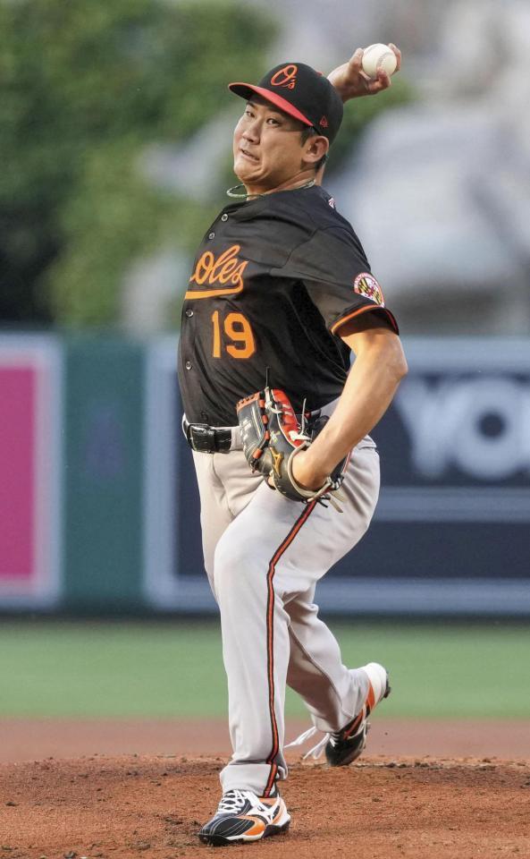 　エンゼルス戦に先発したオリオールズ・菅野（イマジンイメージズ・ロイター＝共同）