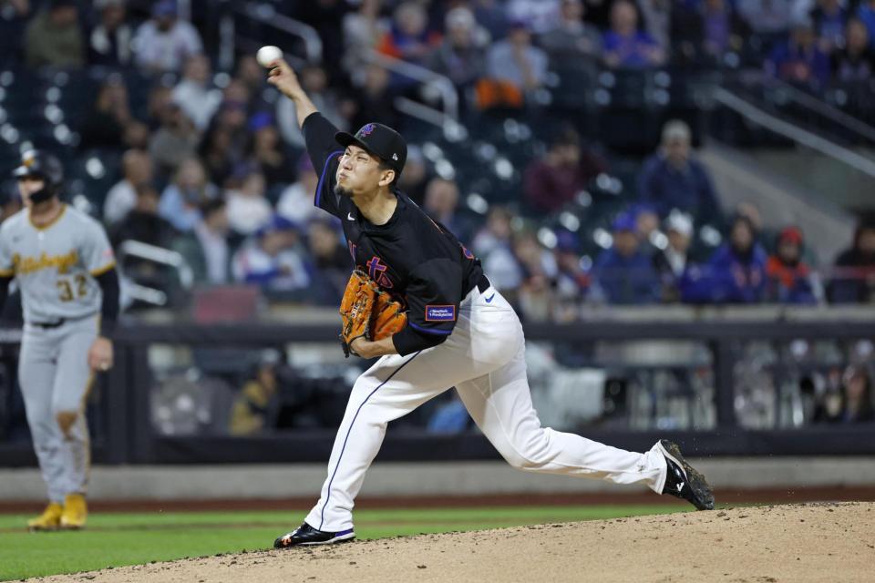 　先発し５回２／３を投げ６安打１失点だった千賀。勝敗は付かなかった（共同）