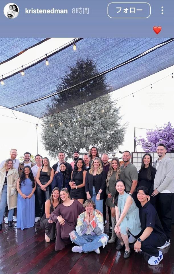 　エドマンの妻、クリステンさんのインスタグラム（＠ｋｒｉｓｔｅｎｅｄｍａｎ）から