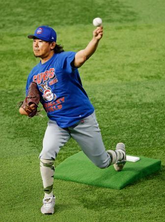 今永、傾斜でキャッチボール　来週には投球練習再開へ