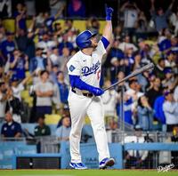 　サヨナラ犠飛を放ったマンシー（ロサンゼルス・ドジャース提供）