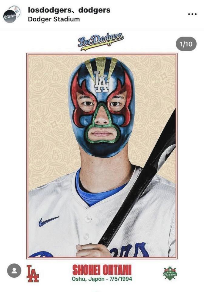 ドジャースの公式インスタグラム（＠ｄｏｄｇｅｒｓ）から
