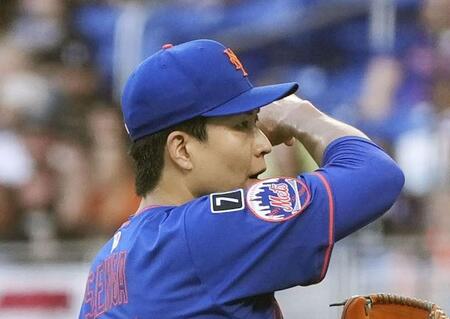 幽霊すぎた？メッツ千賀が二回投球前にグラブ変更　銀と紫のグラブに球審から指摘　同僚「幽霊っぽすぎたのかも」