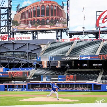 　実戦形式の投球練習に臨んだ大谷翔平（ロサンゼルス・ドジャース提供）