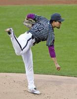 　ドジャース戦に先発したメッツ・千賀（共同）
