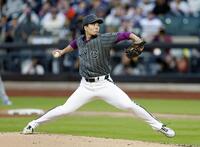 　ドジャース戦に先発したメッツ・千賀（共同）