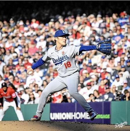 　６勝目をあげた山本由伸（ロサンゼルス・ドジャース提供）