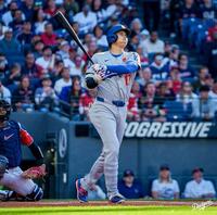 　２試合連続先頭打者ホームランを放った大谷（ロサンゼルス・ドジャース提供）