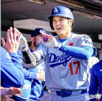 　２試合連続先頭打者ホームランを放った大谷（ロサンゼルス・ドジャース提供）