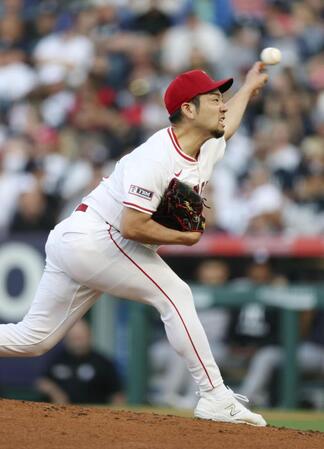 　ヤンキース戦に先発したエンゼルス・菊池（共同）