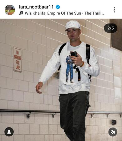 　ヌートバーのインスタグラム（＠ｌａｒｓ＿ｎｏｏｔｂａａｒ１１）から