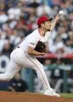 　ヤンキース戦に先発したエンゼルス・菊池（共同）