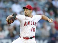 　ヤンキース戦に先発したエンゼルス・菊池（共同）