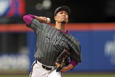 　ロッキーズ戦に先発し６勝目を挙げたメッツ・千賀＝ニューヨーク（ゲッティ＝共同）