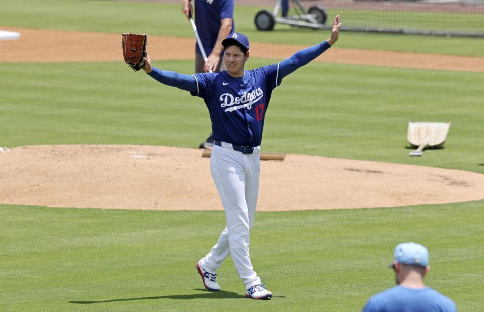 　実戦形式の登板を終えた大谷（共同）