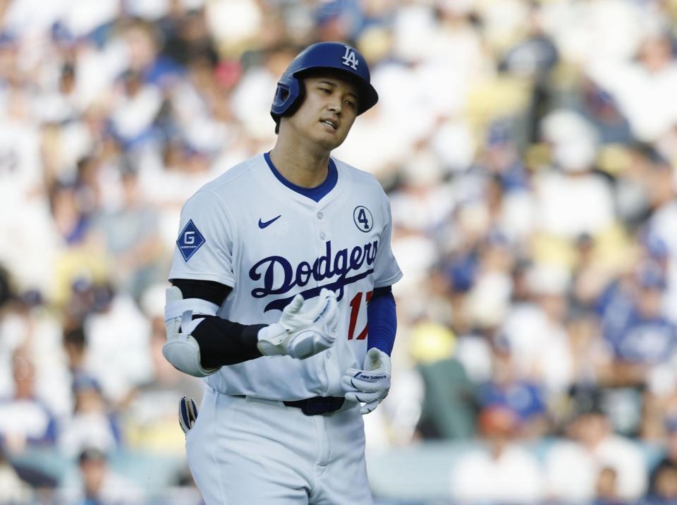 　６回、三ゴロに倒れた大谷（共同）