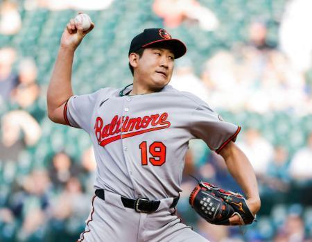 　マリナーズ戦に先発したオリオールズ・菅野＝シアトル（イマジンイメージズ・ロイター＝共同）