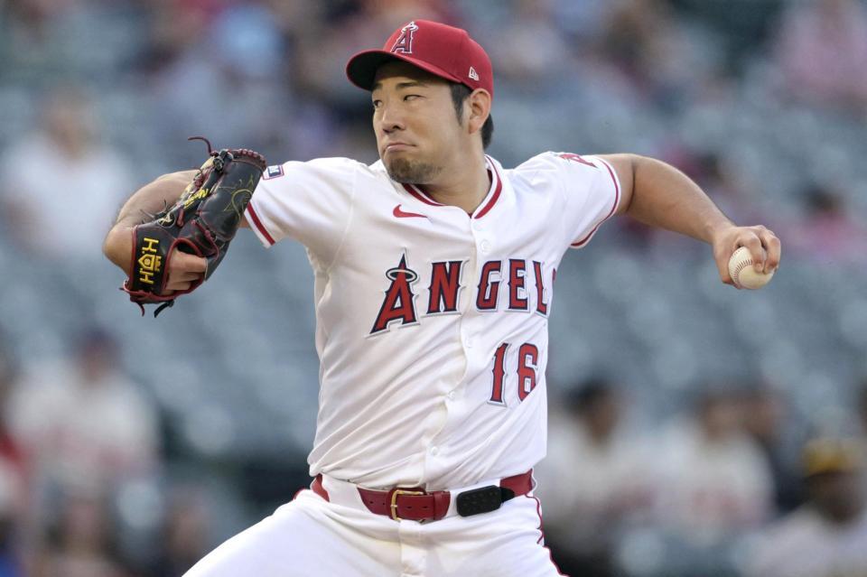 　アスレチックス戦に先発した菊池（イマジンイメージズ・ロイター＝共同）